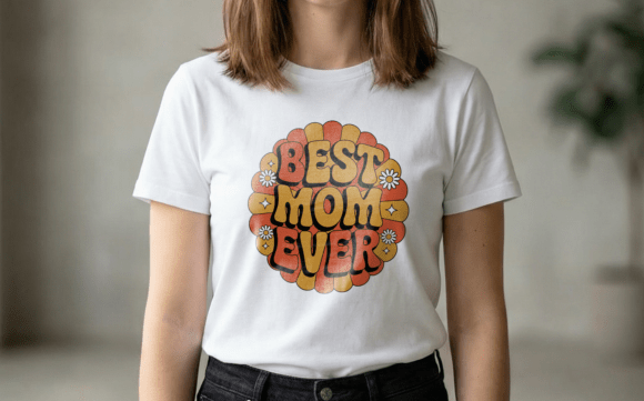 Best Mom Ever Retro Groovy SVG: A Bold Embroidery Choice