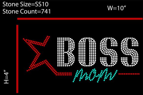 Boss Mom, Rhinestone Design: A Versatile Embroidery Gem