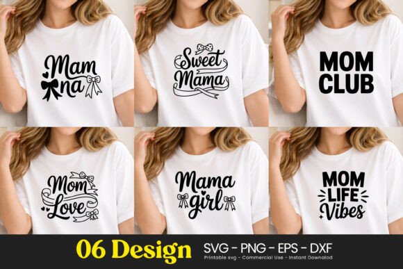 Mama Girl Mom Club Life Quotes SVG PNG
