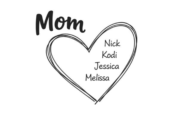 Mom Heart with Kids Names SVG: A Heartfelt Embroidery Choice