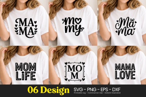 Mom Mama Initial Letters Quotes SVG PNG