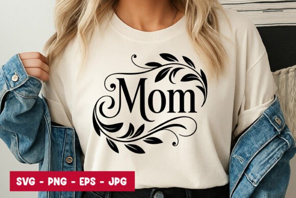 Mom Script Floral Typography SVG PNG Review