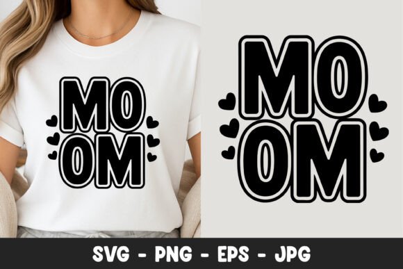Mom Typography Heart Design SVG PNG Review