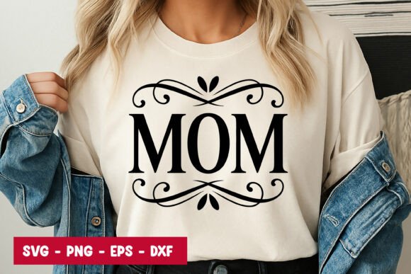 Mom Vintage Frame Typography SVG PNG Review