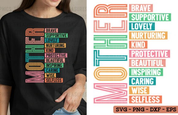Retro Mother SVG PNG for Embroidery